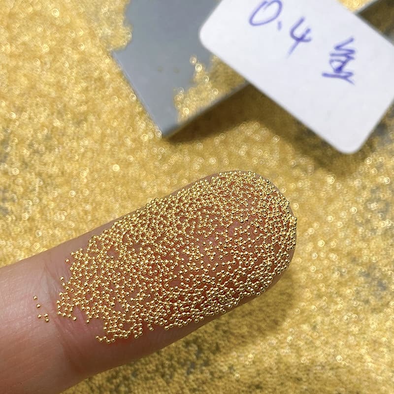 Small nail decoration, golden round beads for nails, fake nails, mixed accessories, size 0, 0.6mm, gold and silver 2