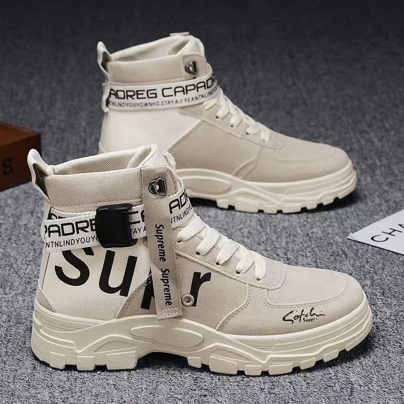 High-top Martin shoes Spring and Autumn New Cloth Breathable Men's Workwear Shoes Korean Style Fashion Men's Shoes Fashion Cross-border Single Shoes
