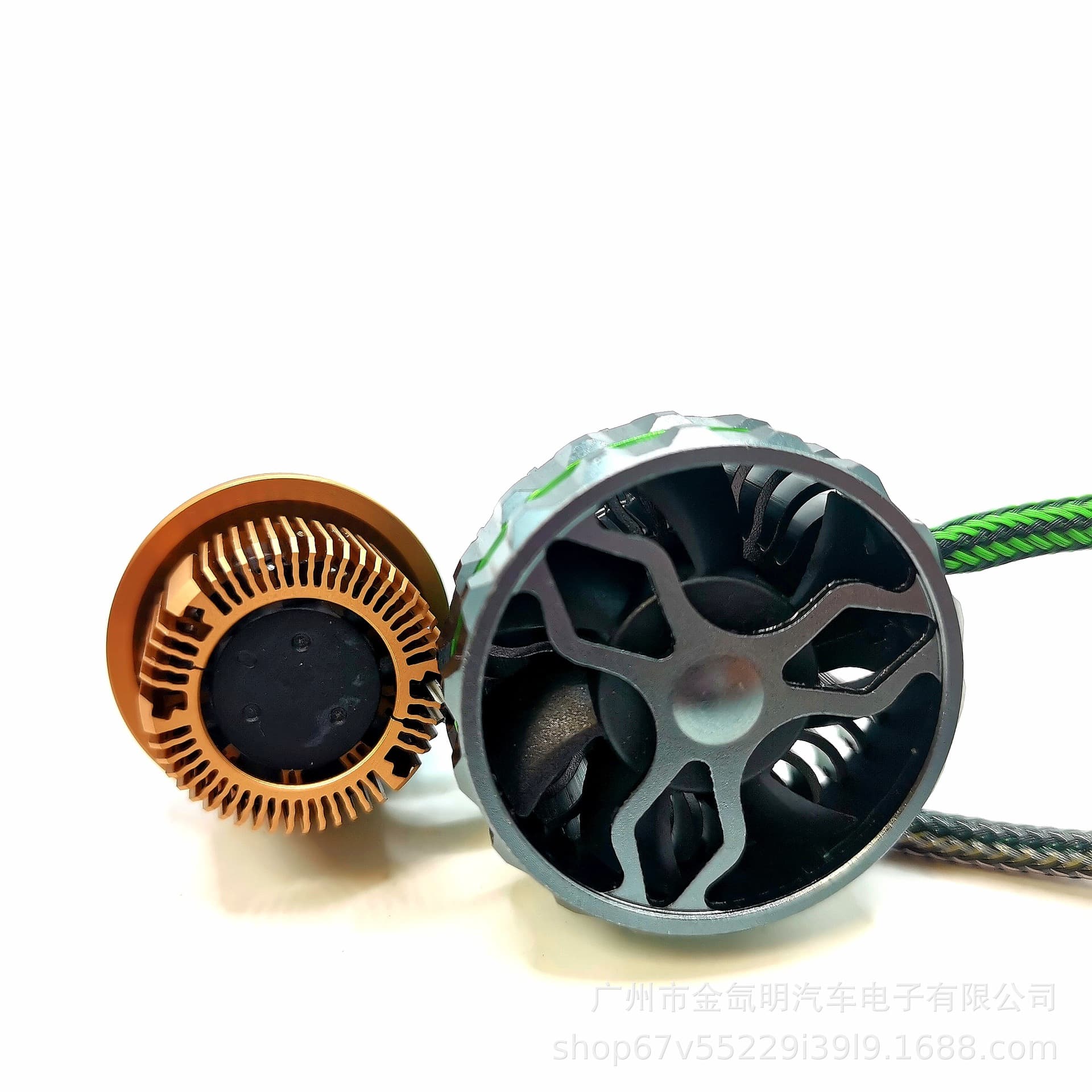 New car LED headlight small size mini small volume 9005HB3 double copper tube HIR2 high power eccentric model 3
