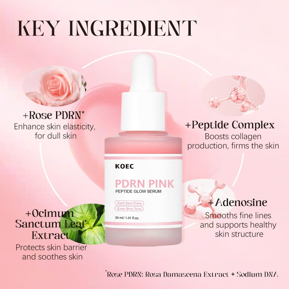 KOEC Salmon Polypeptide Glossy Facial Essence Hydrating and Moisturizing Cross-border Popular PDRN Pink Serum 3