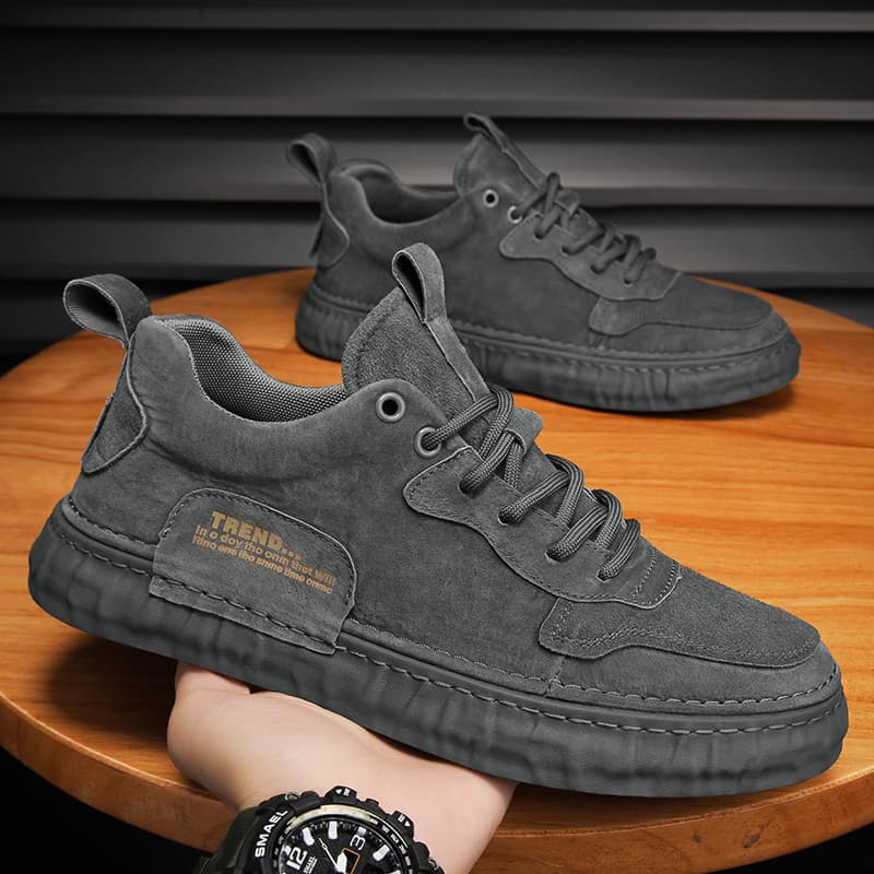 Work men's shoes for autumn construction site labor protection flat shoes thick-soled men's casual work shoes non-slip and wear-resistant 2