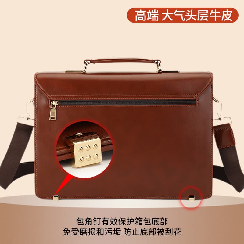 Universal business laptop, one-shoulder bag, business version, genuine leather 3