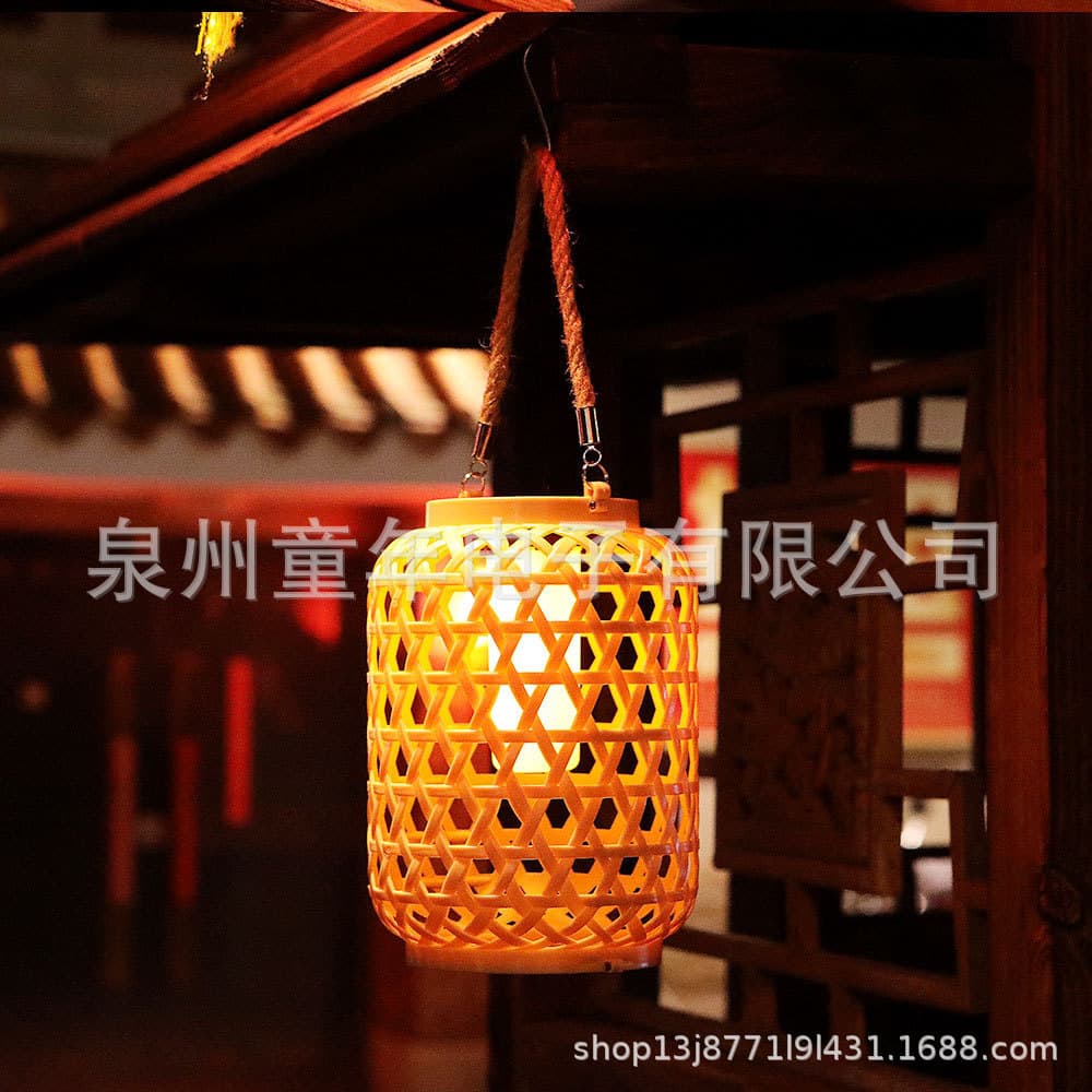 Bulb solar-powered, flashlight for gazebo, travel bamboo light, Chinese style 3