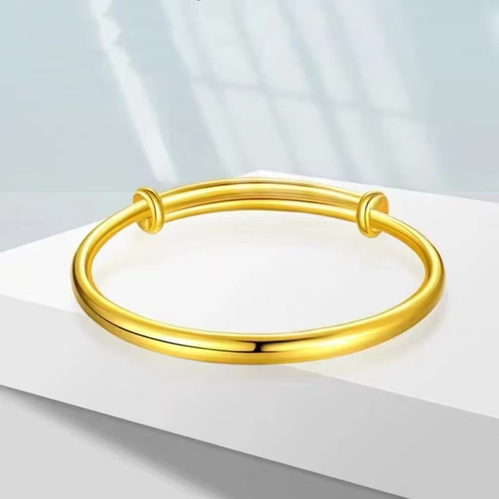 Real gold bag silver bracelet ancient method gold bracelet inheritance 9999 simulation not fading solid gold circle wedding jewelry 3