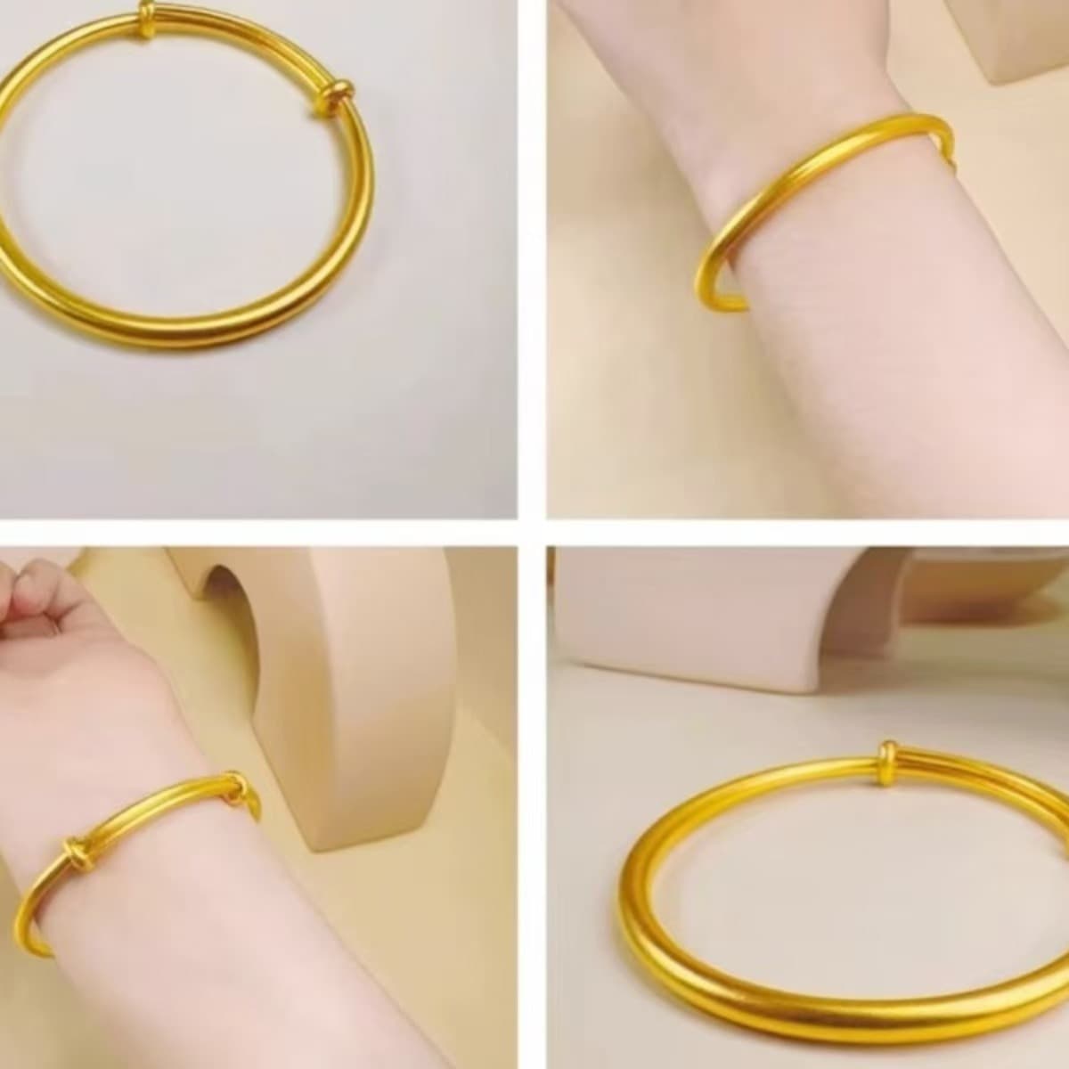 Real gold bag silver bracelet ancient method gold bracelet inheritance 9999 simulation not fading solid gold circle wedding jewelry 4