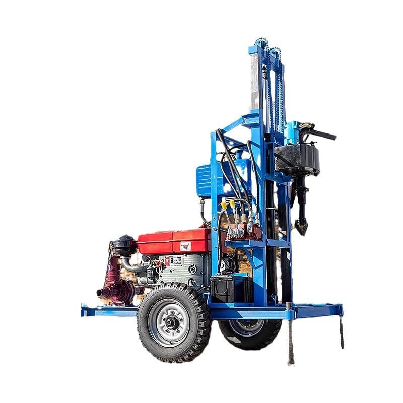 Household deep water well drilling equipment drilling machine Small drilling machine Rural small diesel hydraulic well drilling machine 5