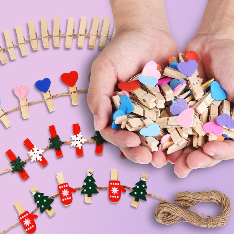 Log color clip 3.5cm wood clip decoration 2.5 wooden craft clip diy handmade label photo true color 2