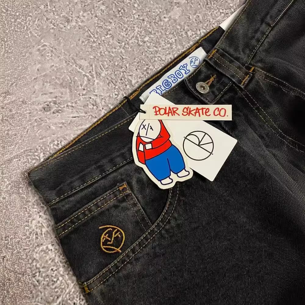 Trousers hip-hop style for leisure, jeans, European style, loose fit, city style, slim fit 3