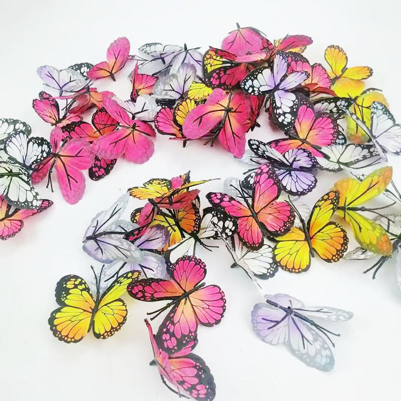 晓渝仿真花 Fake flowers butterfly Flower Home Decoration Butterfly Flower Bouquet Spot Source of Nordic Hair Source Factory wholesale 2