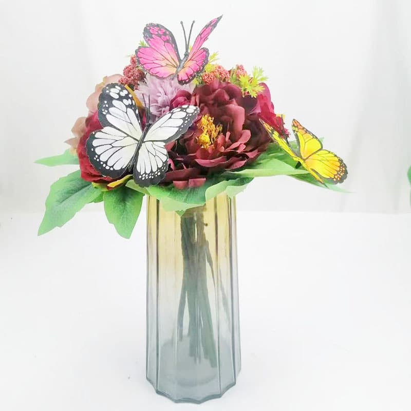 晓渝仿真花 Fake flowers butterfly Flower Home Decoration Butterfly Flower Bouquet Spot Source of Nordic Hair Source Factory wholesale 4