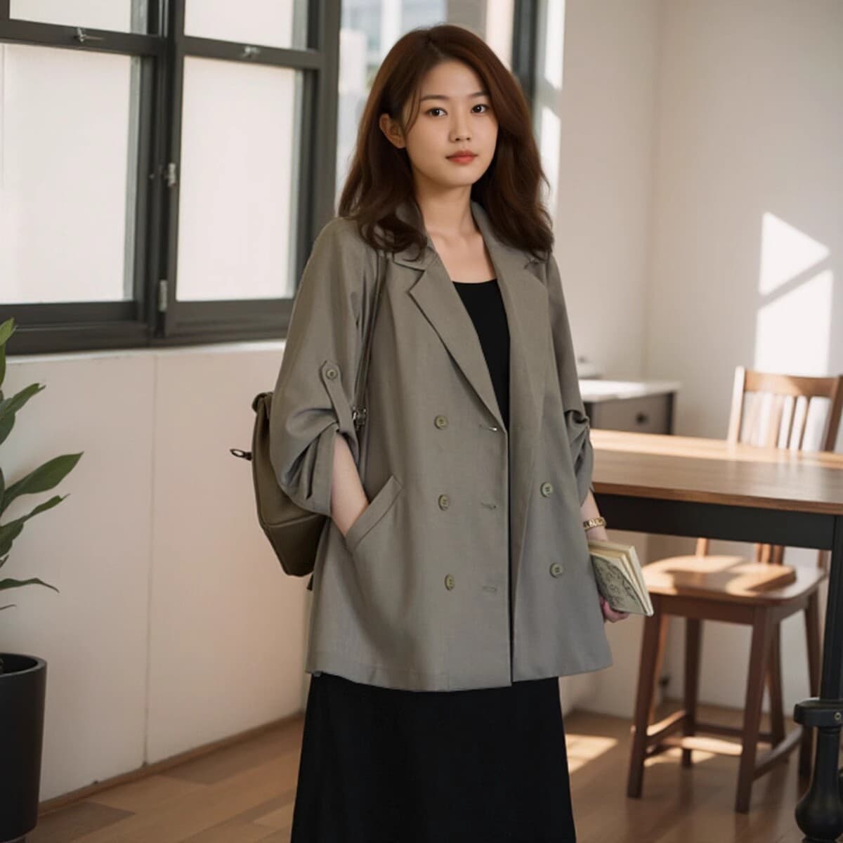Large size women's autumn unique top is super beautiful for women 200 pounds fat mm hiding flesh to cover her belly 3456