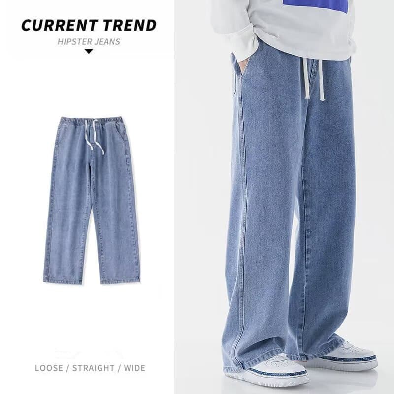 Autumn jeans, men's retro universal design trousers, American style, loose straight fit, trend of season 3