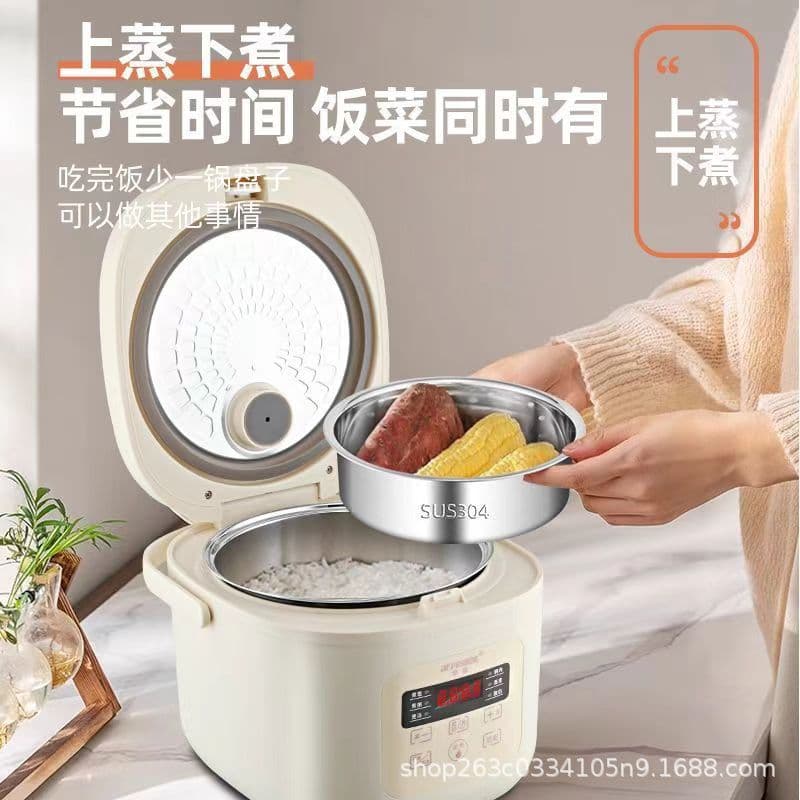 Mini Rice Cooker 2-3L Non-Stick for 1-2 People 4