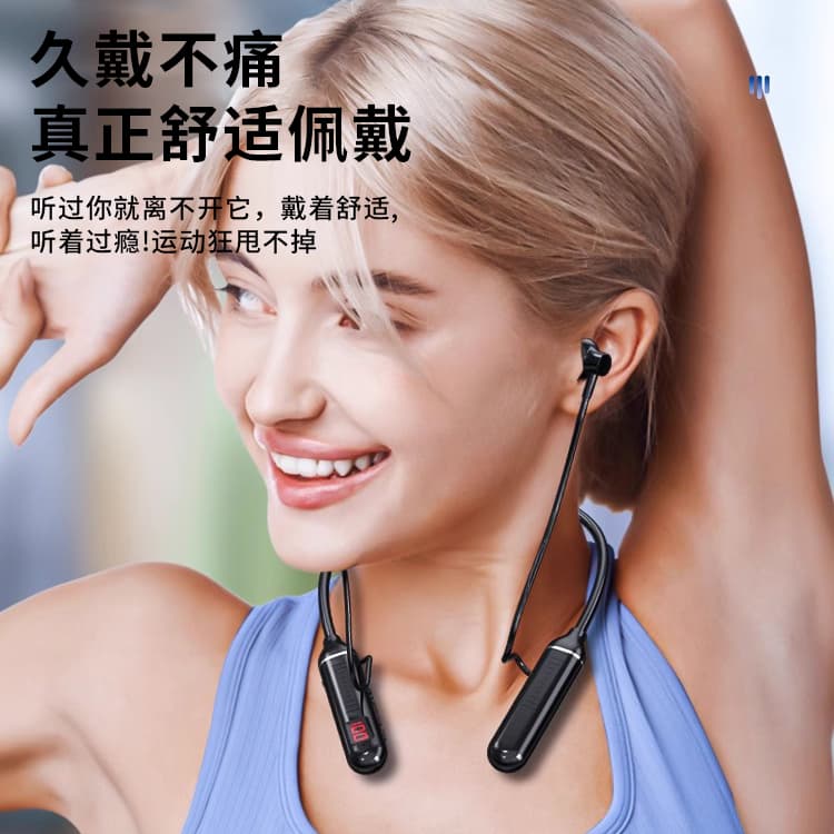 2025 new in-ear headphones Bluetooth ultra-long battery life sports true wireless Bluetooth headphones neck hanging style 4