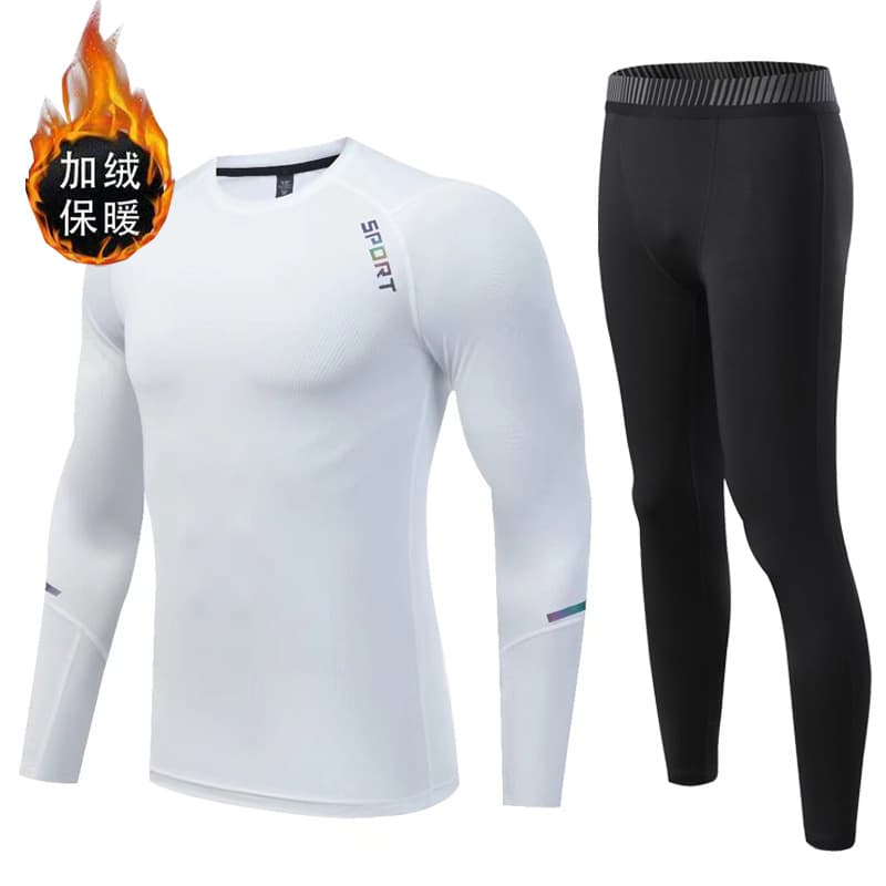 Demi-season children's insulated quick dry long-sleeve with a round collar, overall, sports suit for gym for training, tight, for running 2