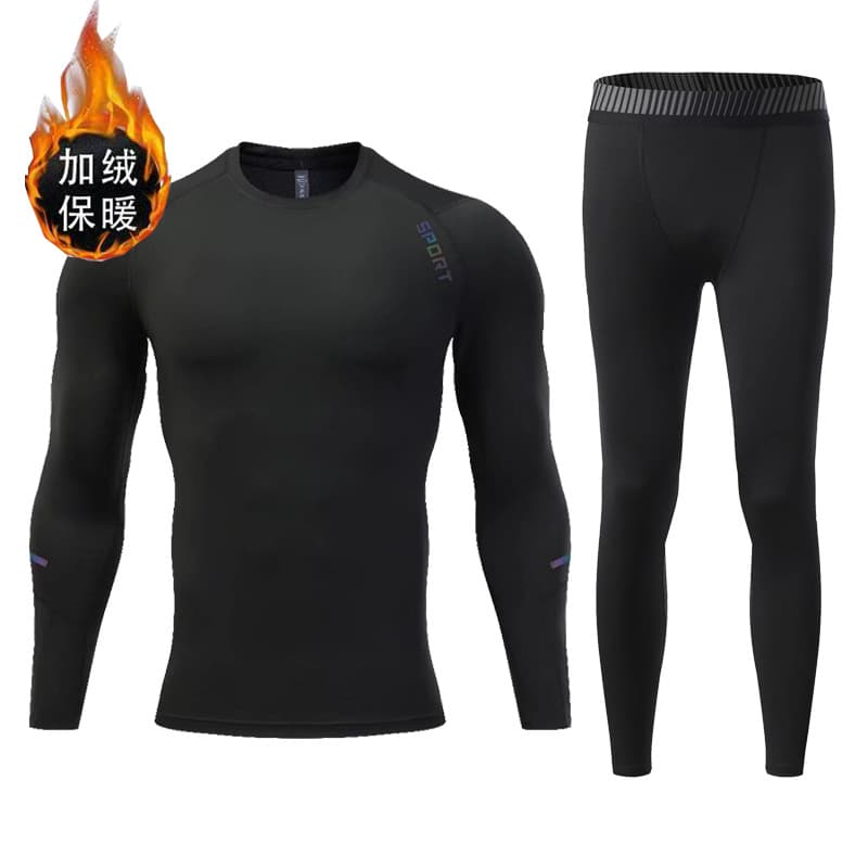 Demi-season children's insulated quick dry long-sleeve with a round collar, overall, sports suit for gym for training, tight, for running 5