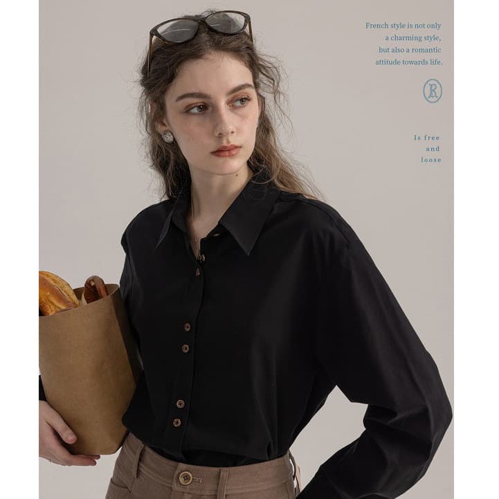 2026 spring new "Frida's Rose" suede forged back embroidered French commuter long-sleeved shirt 2