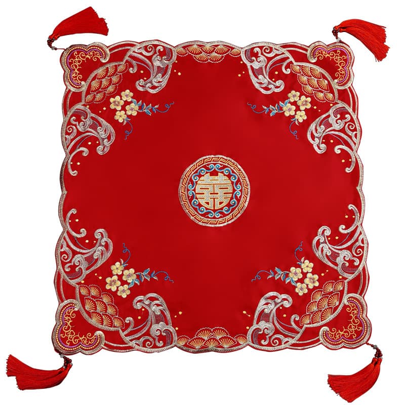 2024 new Chinese wedding embroidery Xiuhe clothes veil wedding woman gets married with a bride with a masked head and a red hijab hijab 3