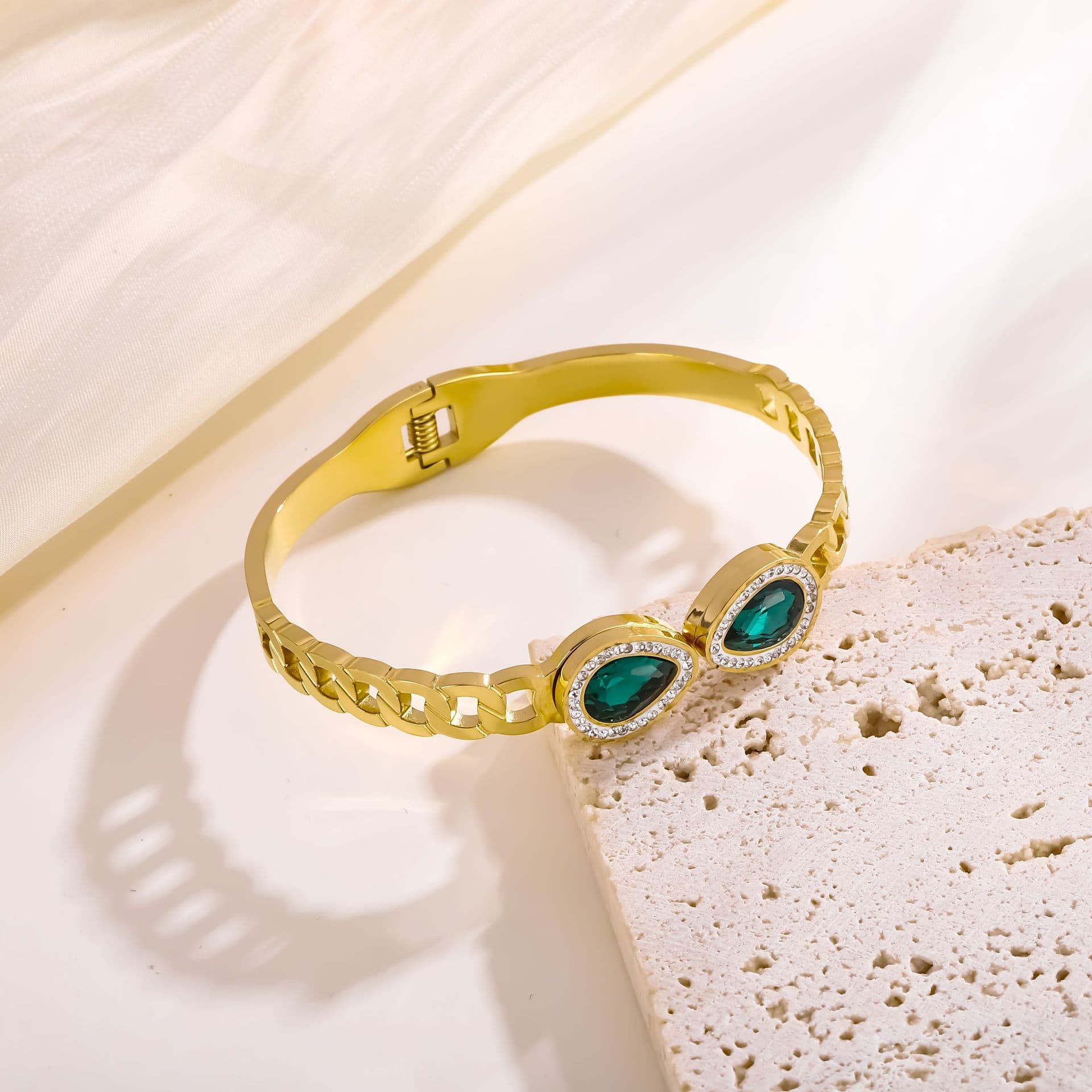 (Cross-border trading), genuine design fashionable bracelet stainless steel with zircon, European style 3