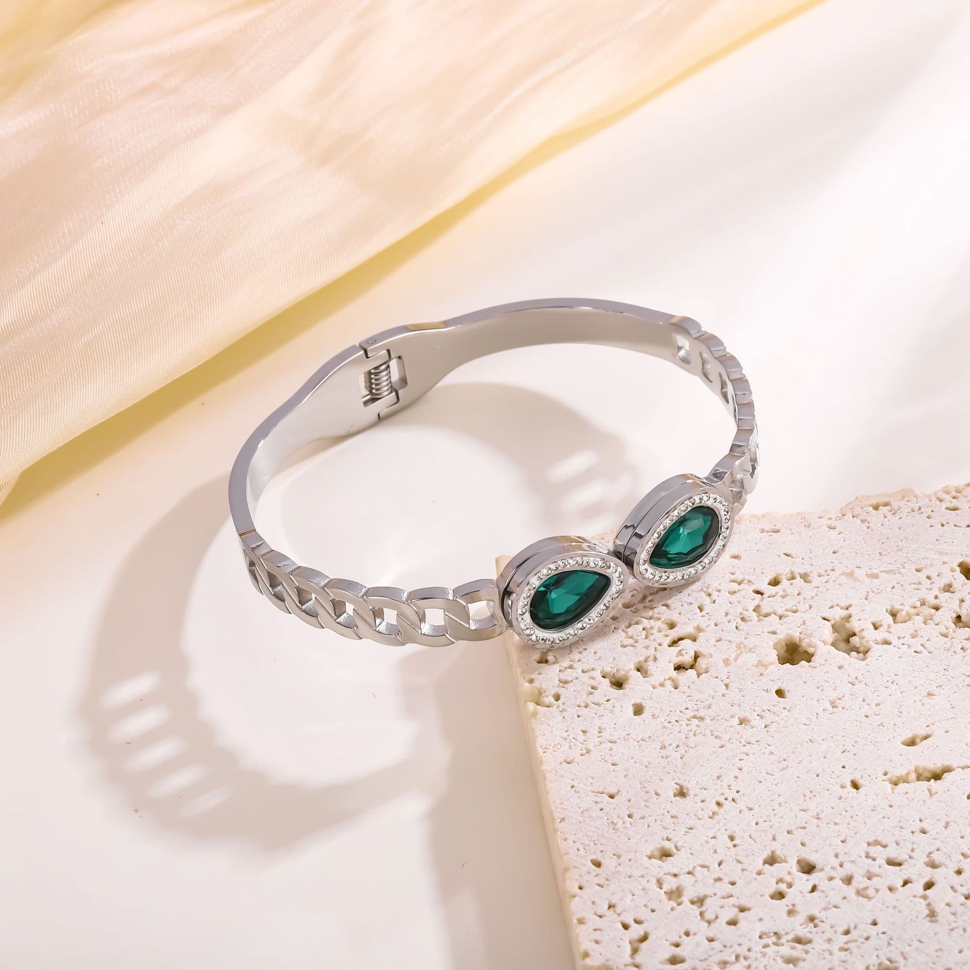 (Cross-border trading), genuine design fashionable bracelet stainless steel with zircon, European style 4