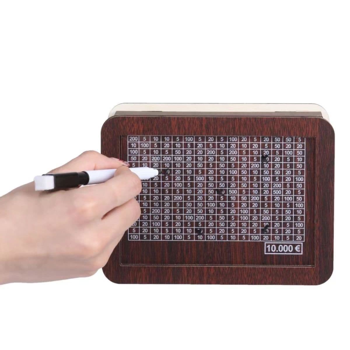 Cross-border hot style Money Box With Counter retro creative reusable wooden piggy bank 4