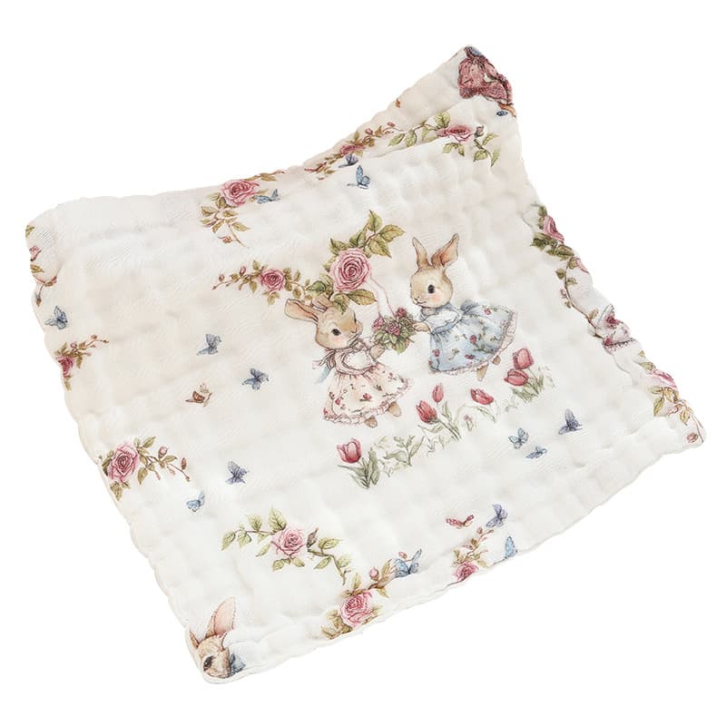 Children's scarf, cartoon cute wet wipes for face washing, eating bib for new born, water absorbent 5