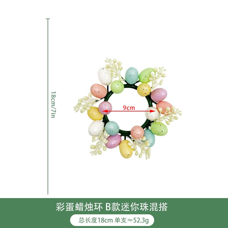 Easter egg candlestick decorative festival desktop decoration artificial aquatic grassy egg candlestick candle ring candle ring Easter 2