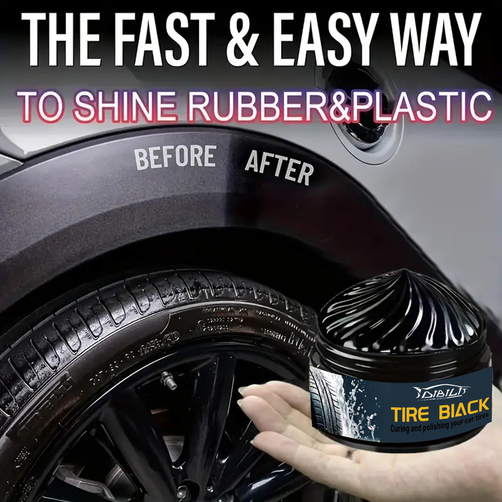 Wheel, tires, plastic polishing cloth 1