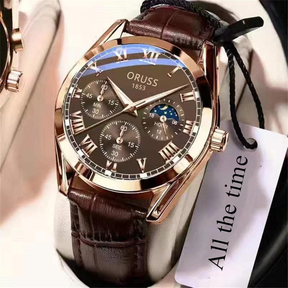 Quartz watches, waterproof men's watch, golden belt, fully automatic, Korean style, pink gold 4