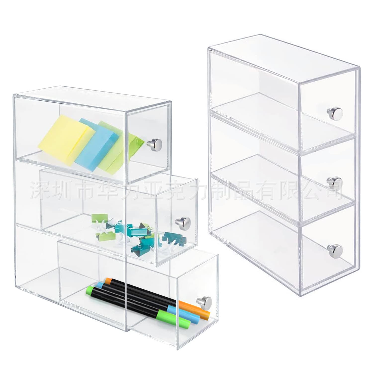 Acrylic desktop storage box drawer -type transparent cosmetics desk stationery setting desk 1
