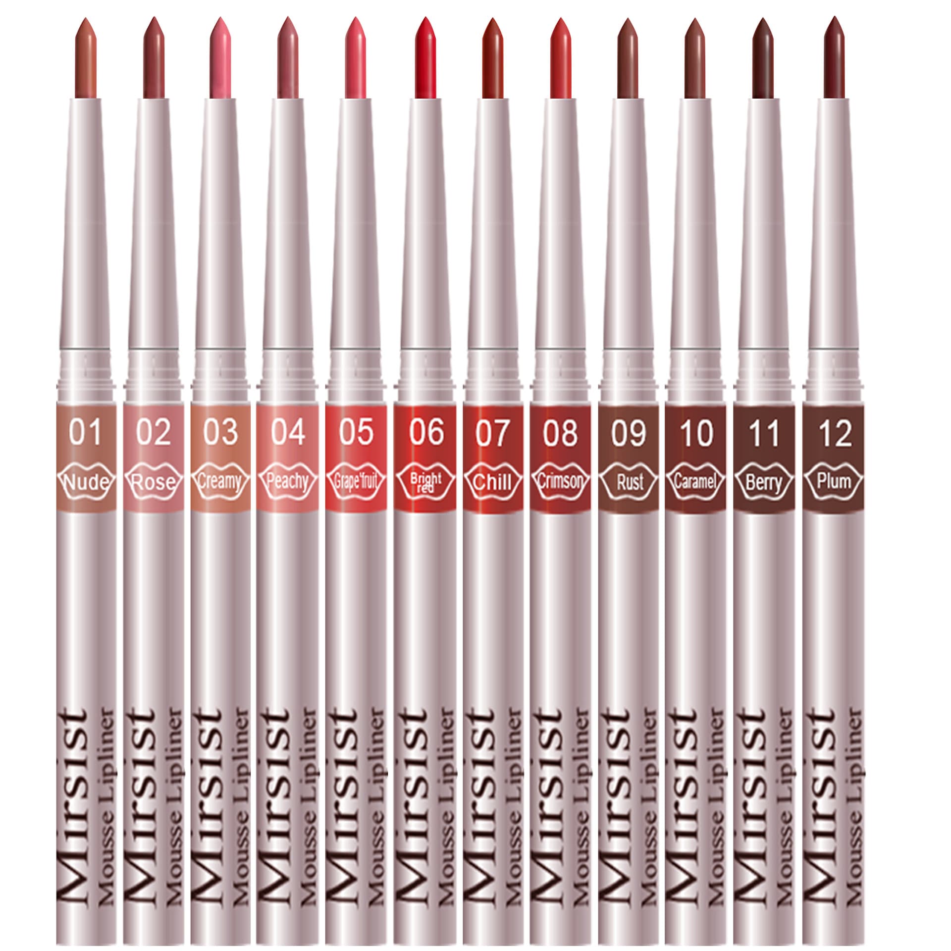 Mirsist (Cross-border trading), lip pencil, silky waterproof lipstick, 12 colors, long-term effect 5