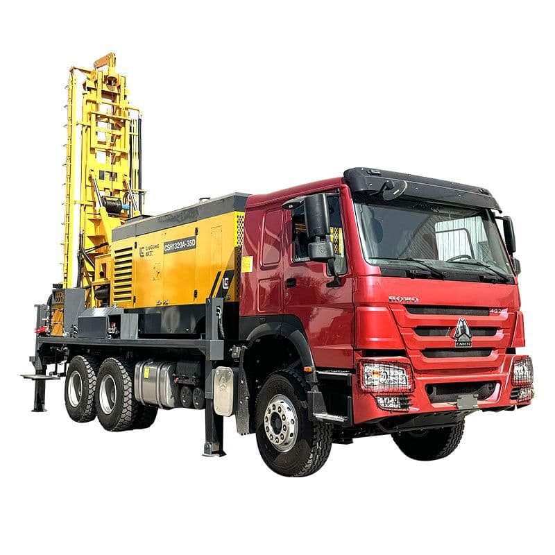 Vehicle-mounted water well drilling rig off-road truck 600 meter depth drilling pneumatic water well drilling rig 6*4 car drilling rig 5