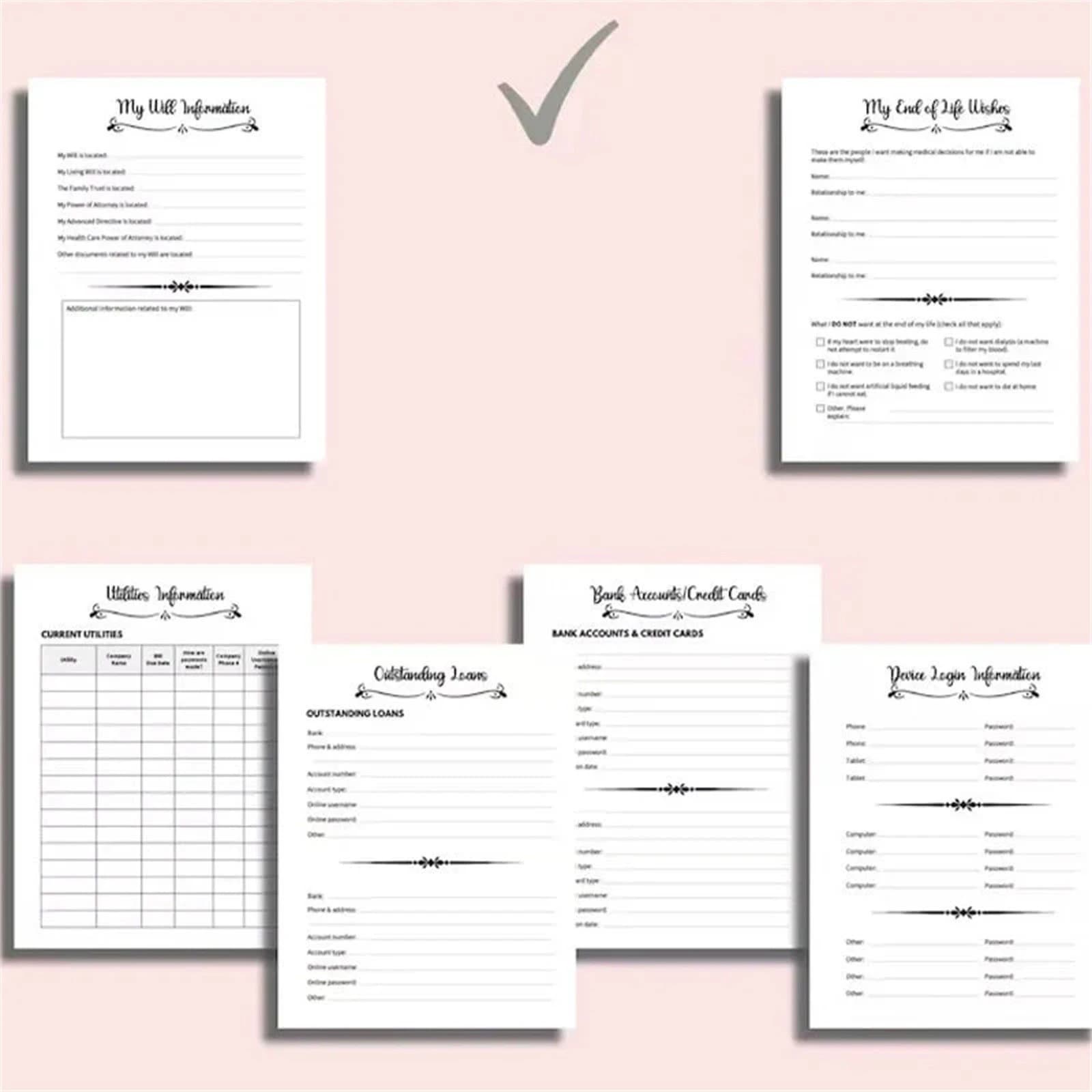 In case I go missing binder Life end planner Emergency live pages 5