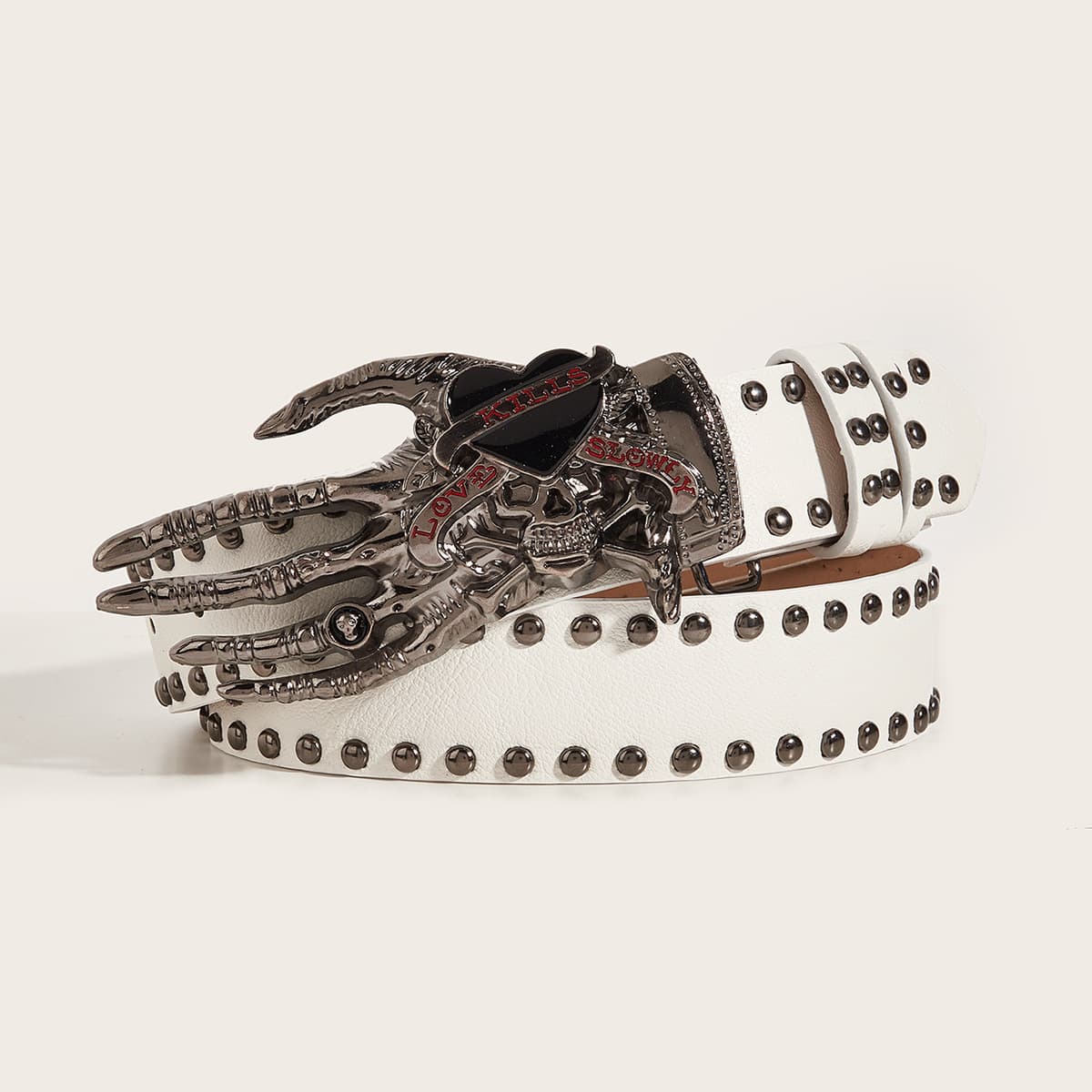 Design universal fashionable belt, American style, punk style, 2 carat, trend of season 3