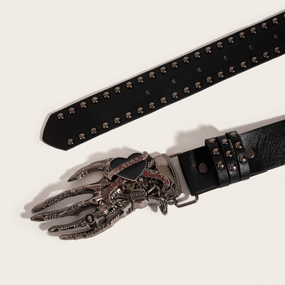 Design universal fashionable belt, American style, punk style, 2 carat, trend of season 4