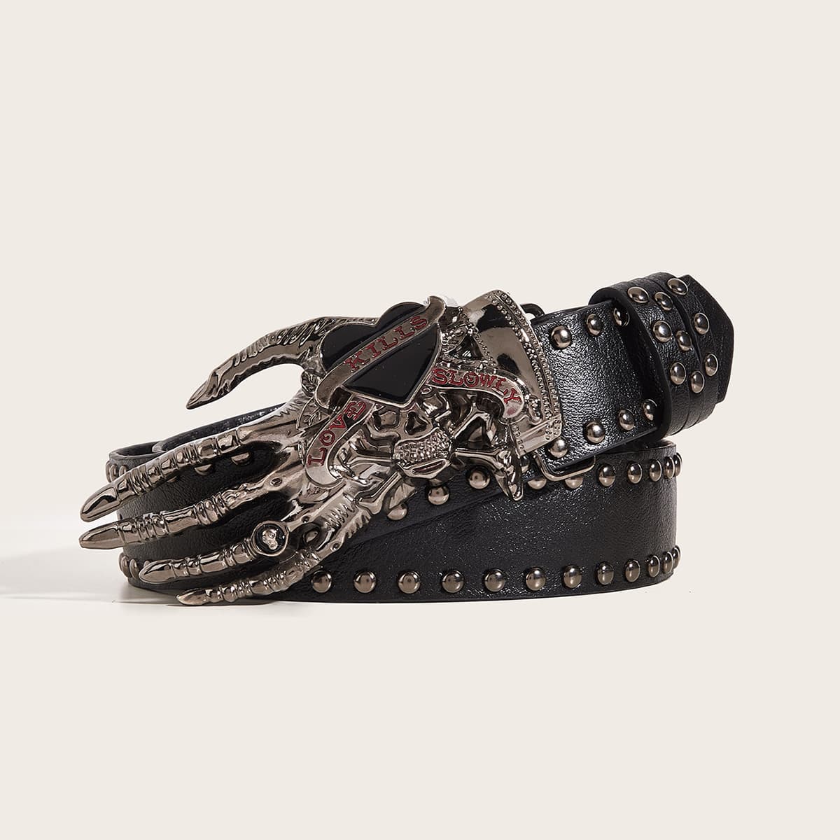 Design universal fashionable belt, American style, punk style, 2 carat, trend of season 5