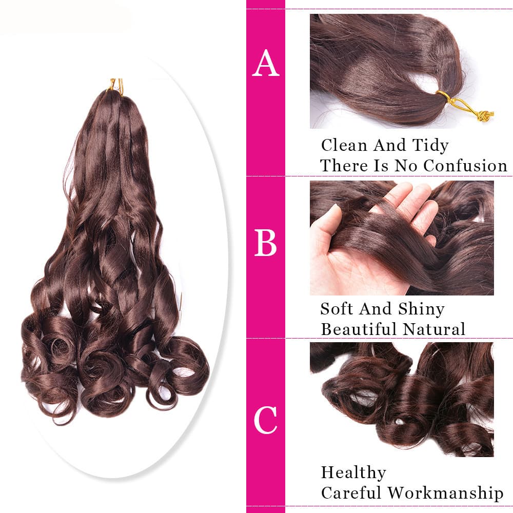 African Dread Braids - French Curl Loose Wave Crochet Hair 4