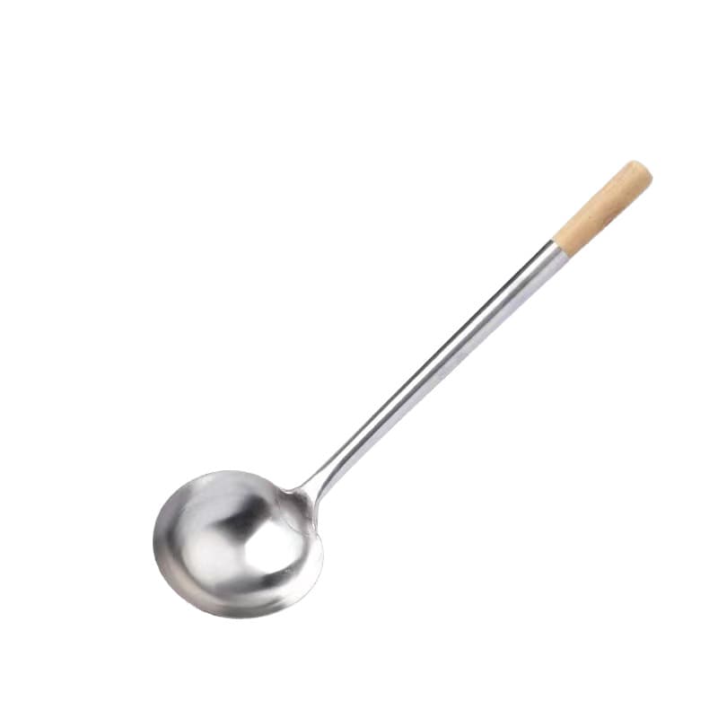 Stainless steel kitchen fried spoon soup spoon thickened chef long handle spatula fried spoon commercial household kitchen tool spatula spoon 5