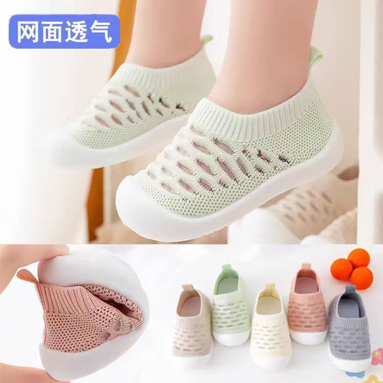 Spring and summer breathable baby toddler shoes soft sole flying mesh toddler shoes non-slip wear-resistant baby home casual shoes 1