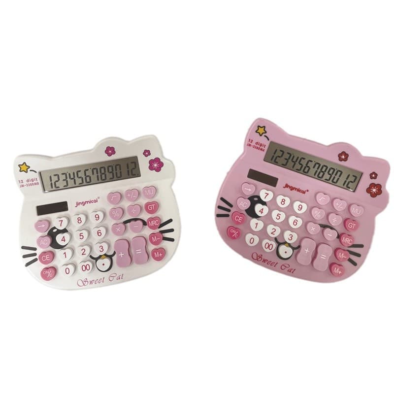 3388 Cartoon Solar Calculator - Cute Cat Design Fashion Style 5