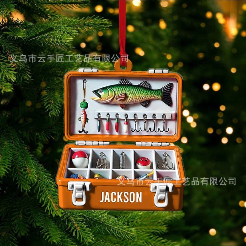 Personalized Fishing Tackle Ornament Acrylic 2
