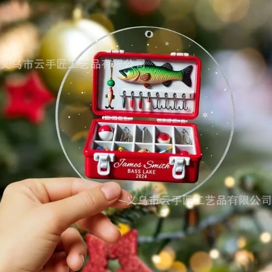 Personalized Fishing Tackle Ornament Acrylic 4