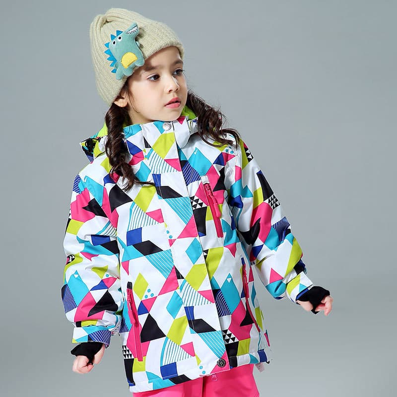 Children's ski ski suit, windproof waterproof warm flower boy costume, for teenagers 4