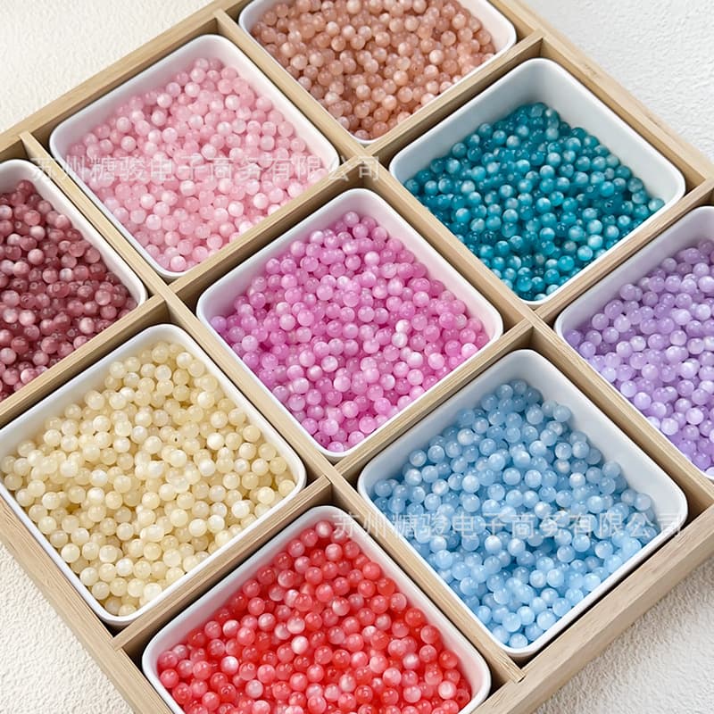 Round beads, bracelet handmade, necklace, accessory, accessories, 6mm, cat's eye, DIY