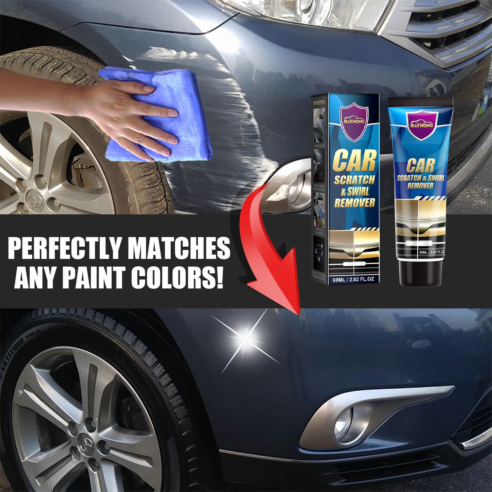 RAYHONG Scratch Treatment Cream Translucent Paint Scratch Polishing Modification Maintenance Treatment Cream 4