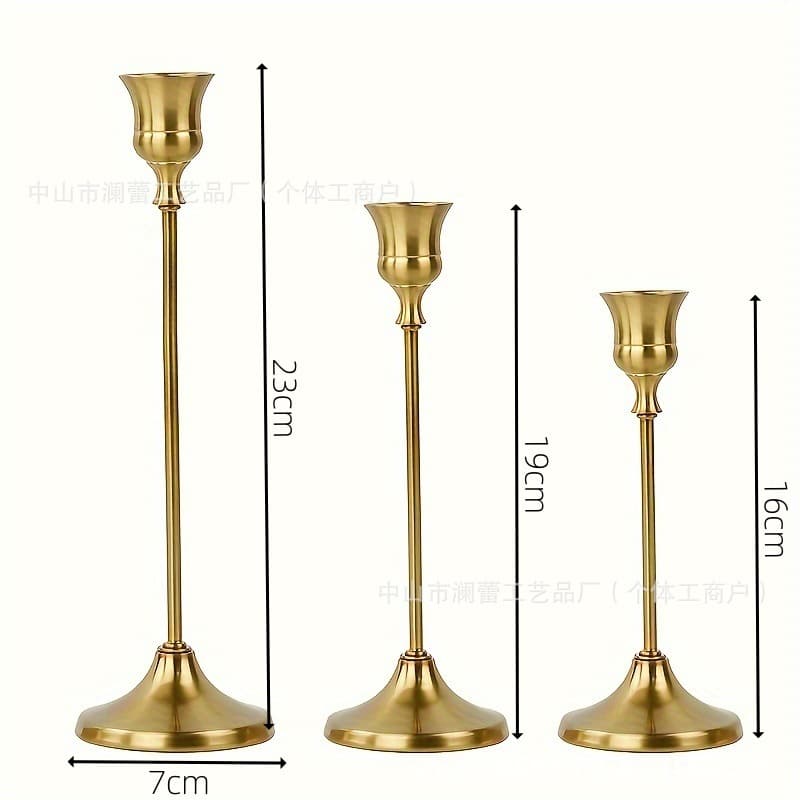 6 Elegant and Romantic European Candle Holders Dinner Wedding Decoration Tabletop Hotel Copper Color Candle Candle Holders 4