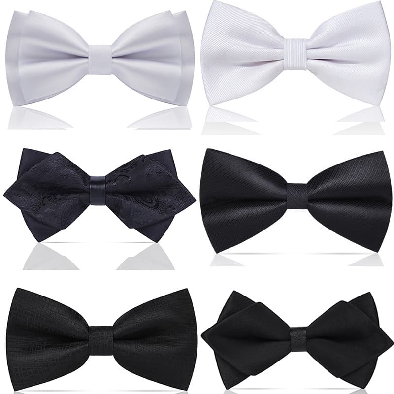 Fashionable black white bow tie, dress with bow 4