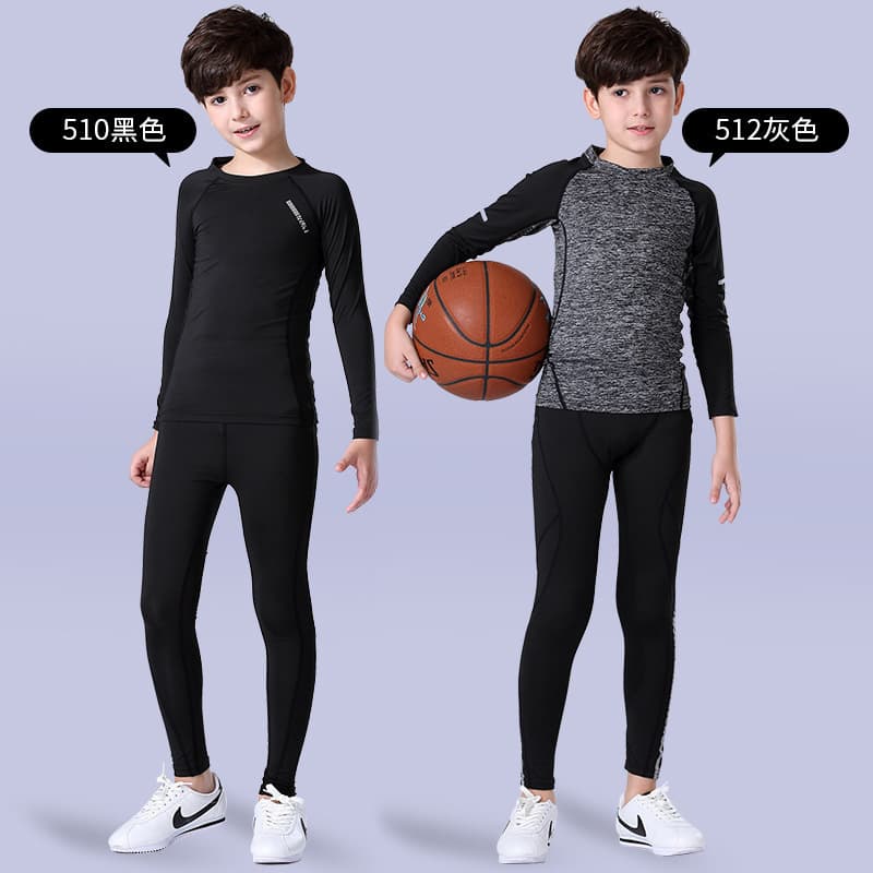 Children's demi-season sports suit for training, leggings, football basketball fleece underwear for boys, tight, autumn season 4