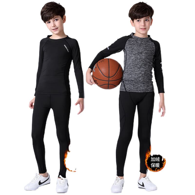 Children's demi-season sports suit for training, leggings, football basketball fleece underwear for boys, tight, autumn season 5