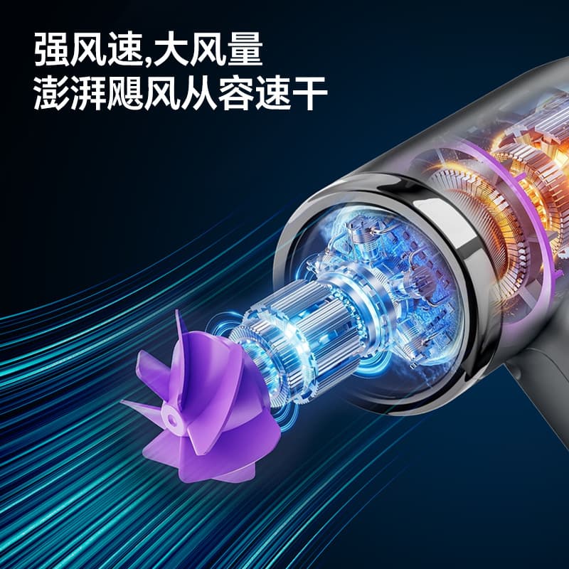 Cross -border new wireless hair dryer hair dryer dormitory hair dryer blue light lazy student hair dryer house negative ion 4